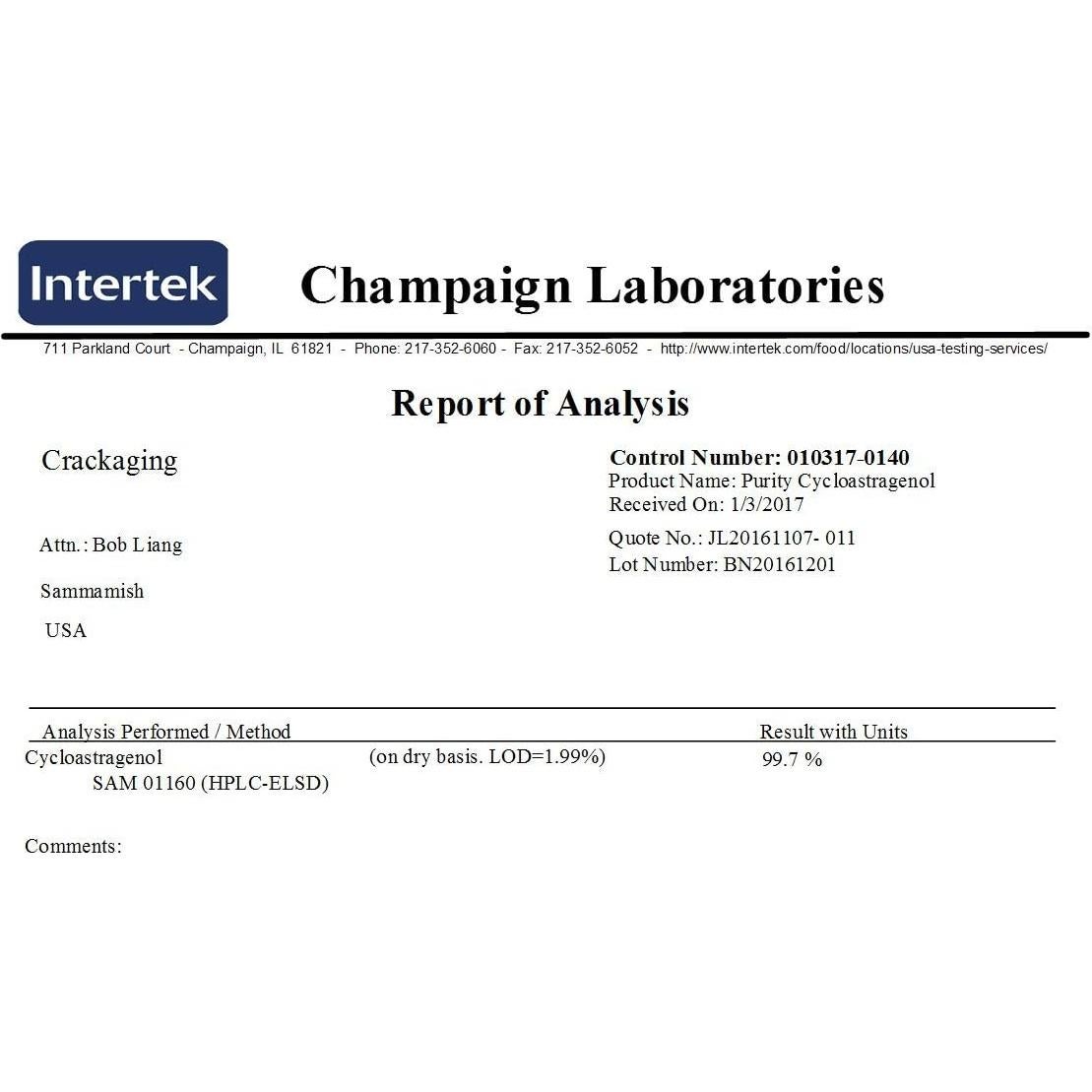 Suplemento Crackaging Cycloastragenol 98% 90 Cápsulas 25mg