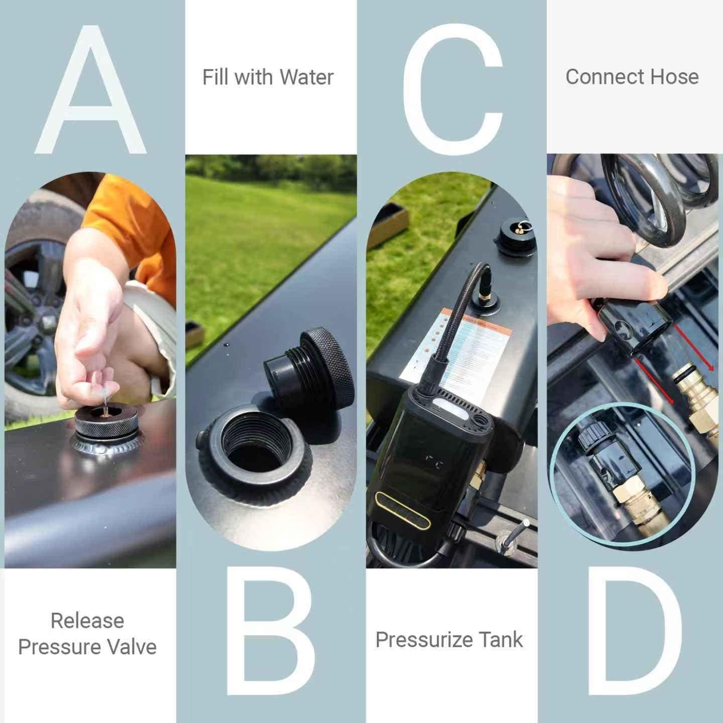 Tanque de Agua Presurizado Kinkiliving 30 Litros Ducha Portátil