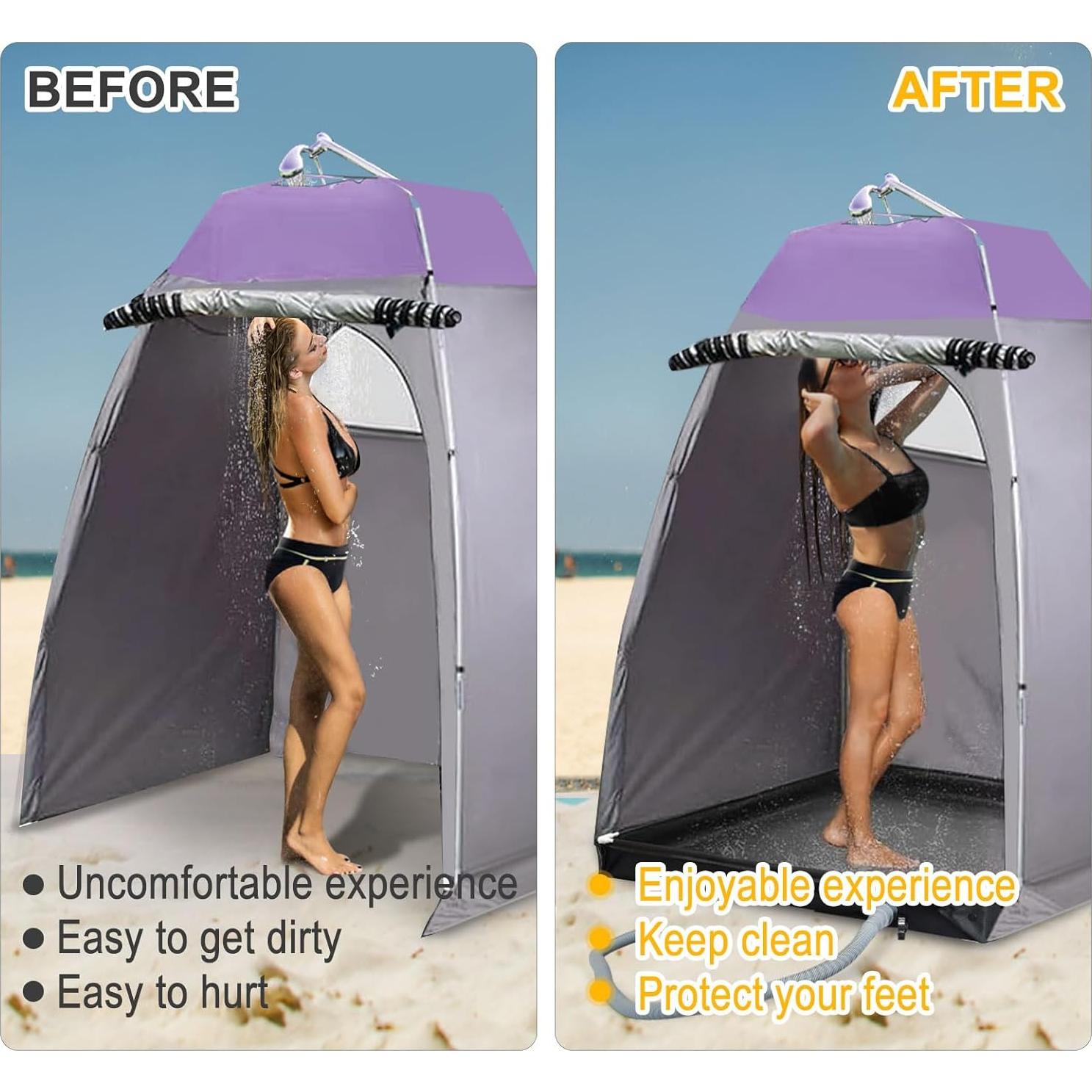 Base de Ducha Portátil LTTGX 101.6x101.6cm Plegable para Camping