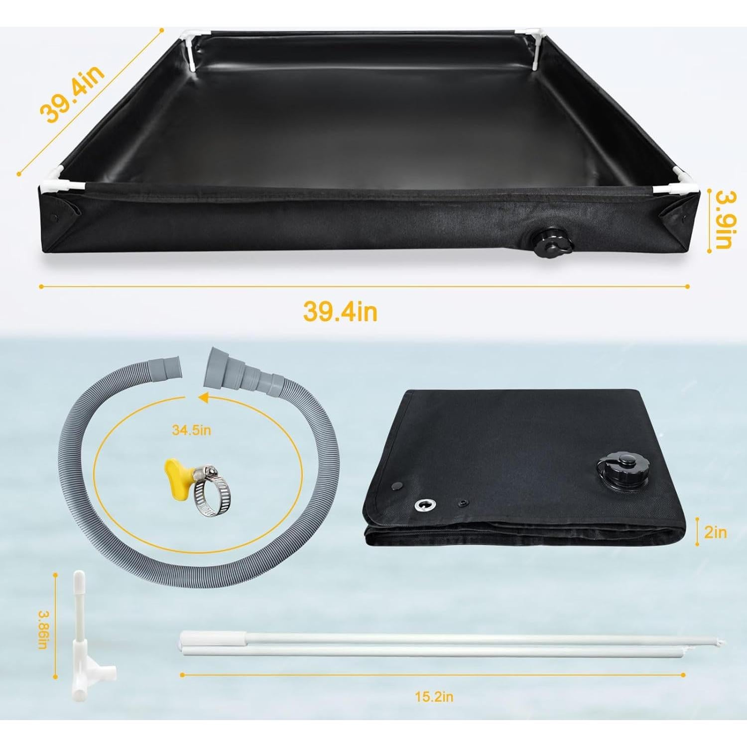 Base de Ducha Portátil LTTGX 101.6x101.6cm Plegable para Camping