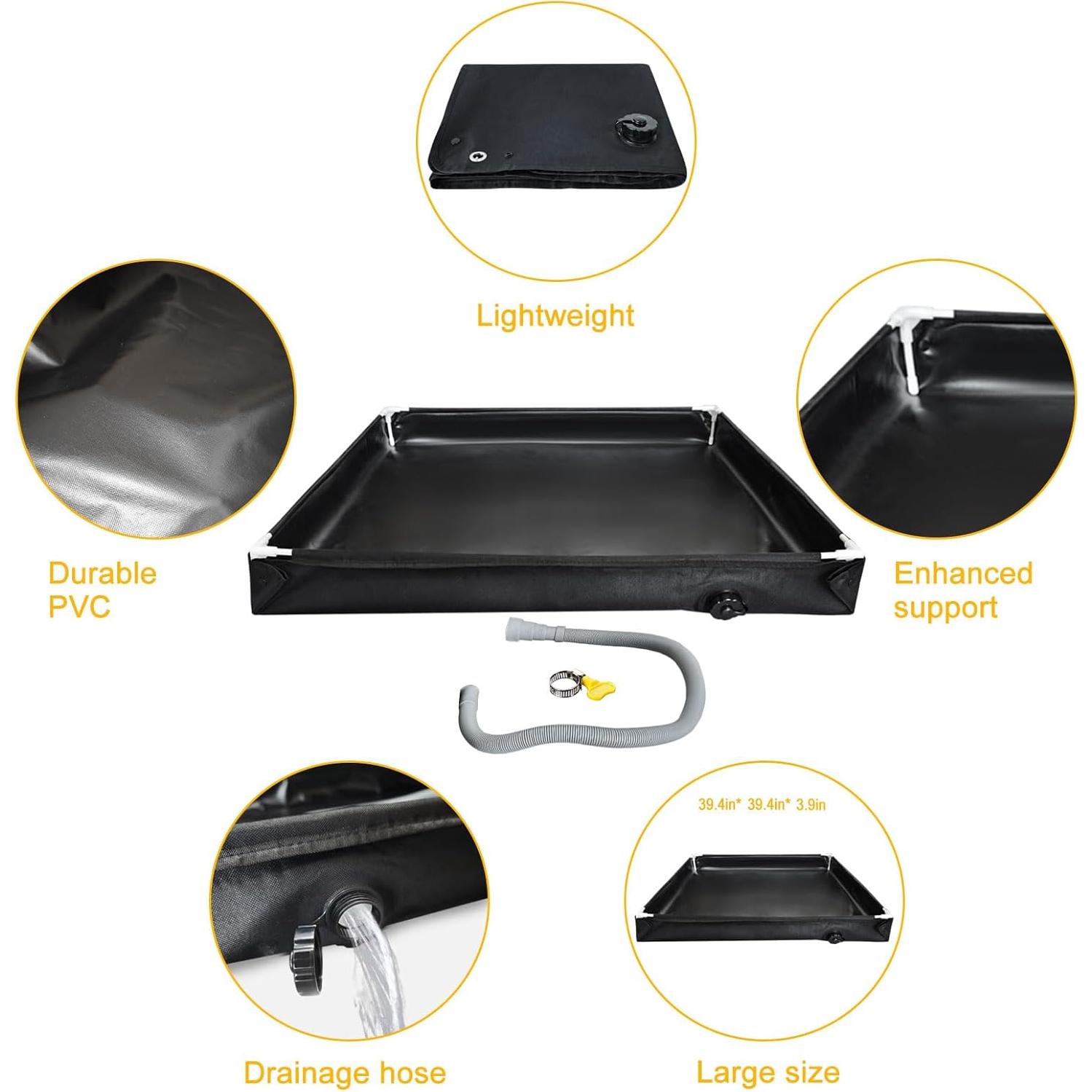 Base de Ducha Portátil LTTGX 101.6x101.6cm Plegable para Camping