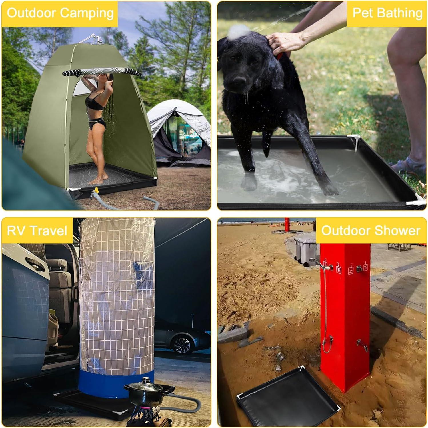 Base de Ducha Portátil LTTGX 101.6x101.6cm Plegable para Camping