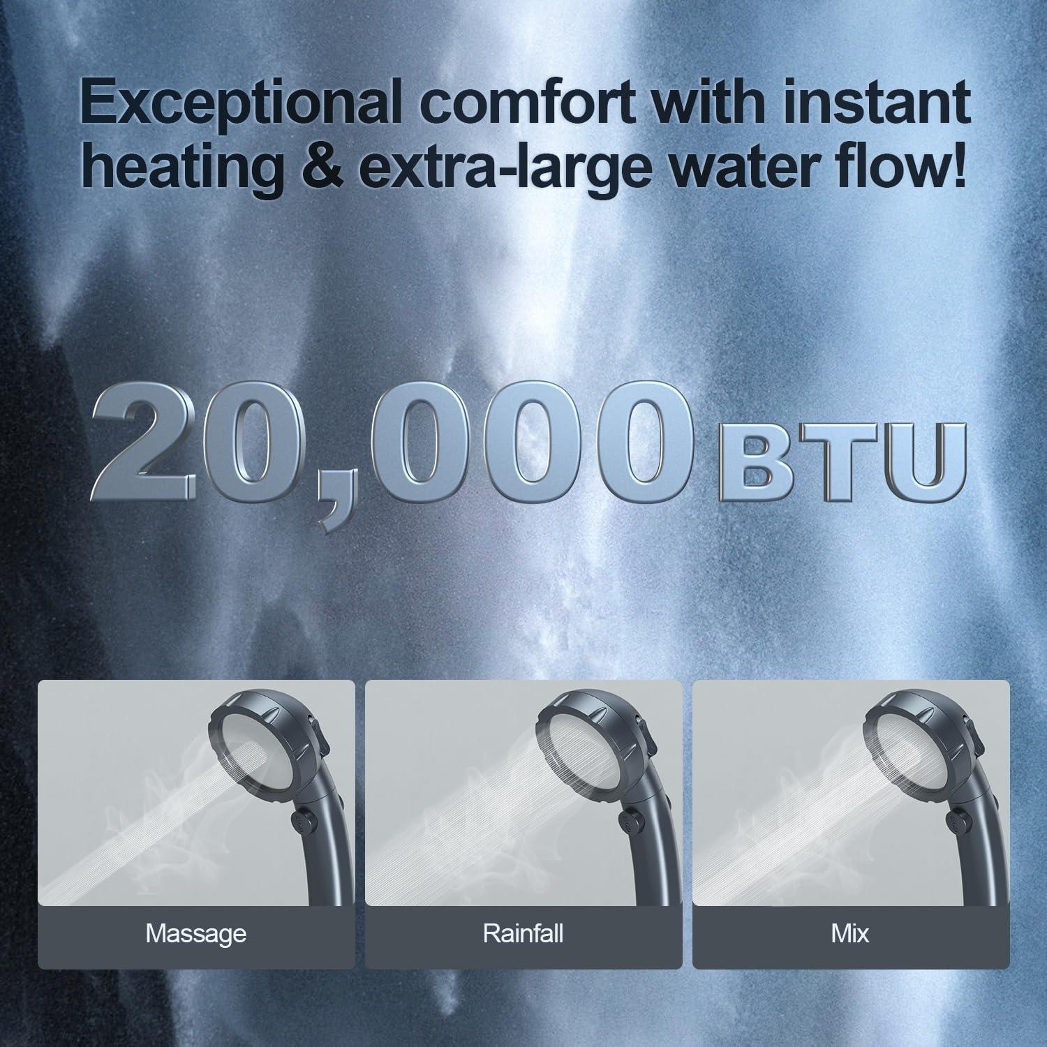 Calentador de Agua Portátil Jocoevol a Propano 20,000 BTU