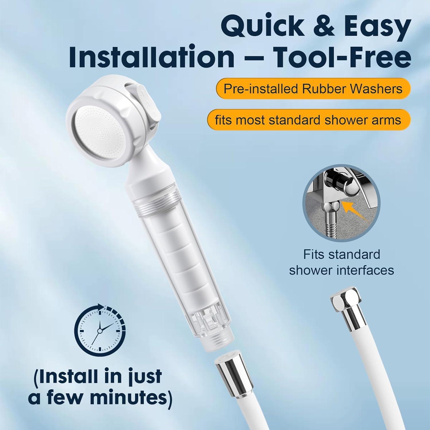 Cabezal de Ducha Portátil HUDLL con Filtro Reemplazable 0.46kg