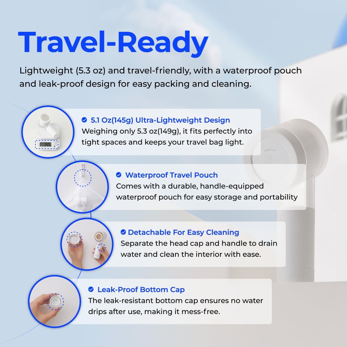 Ducha de Viaje BODYLUV Puresome Compacta con Filtro Puro