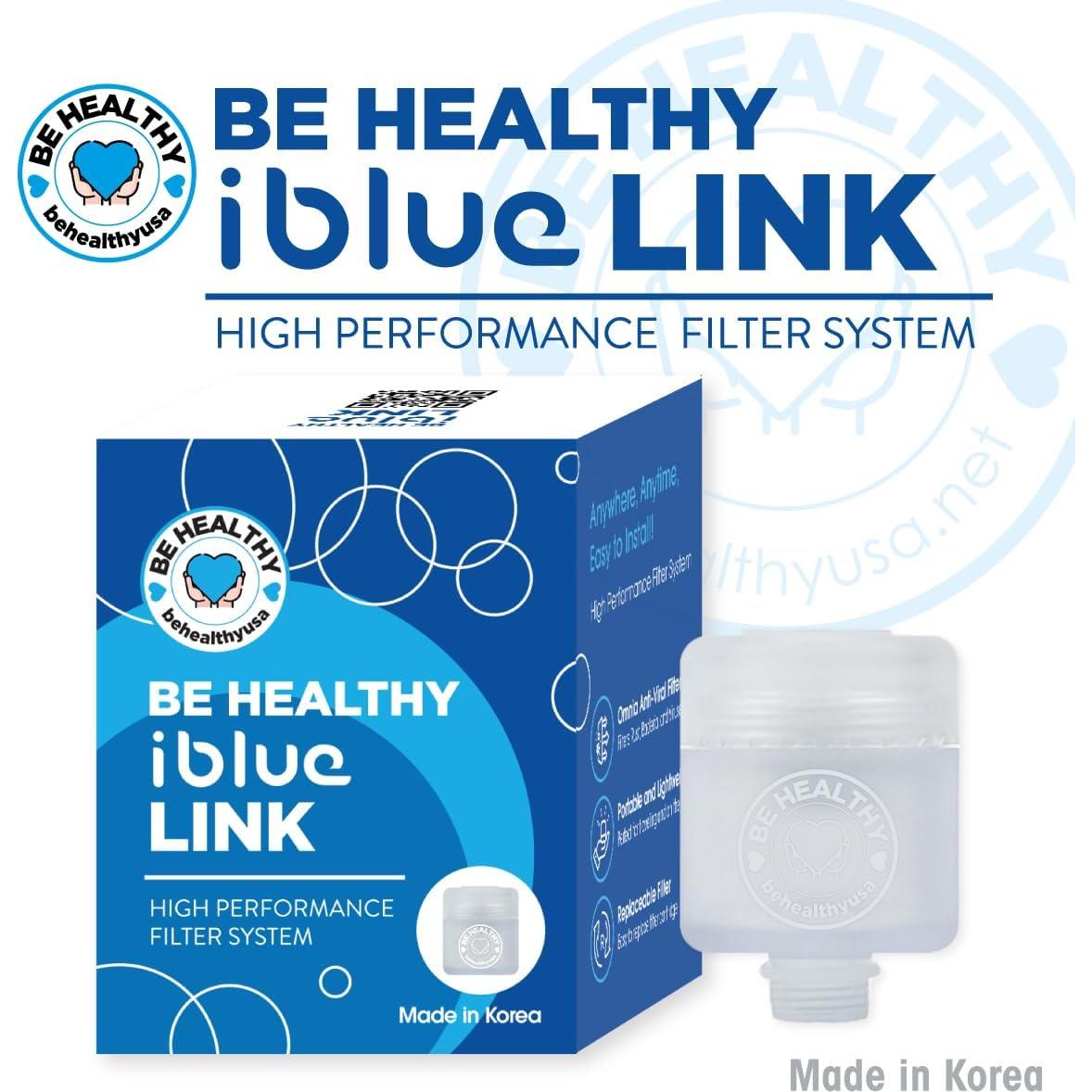 Filtro de Ducha Be Healthy iBlue Link con Filtro Omnia - Agua Pura