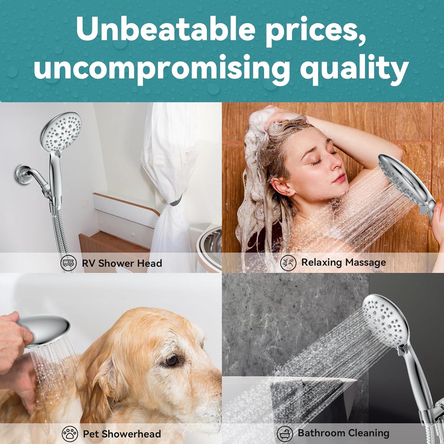 Cabezal de Ducha de Alta Presión JDO 6 Modos Cromo 149.86 cm