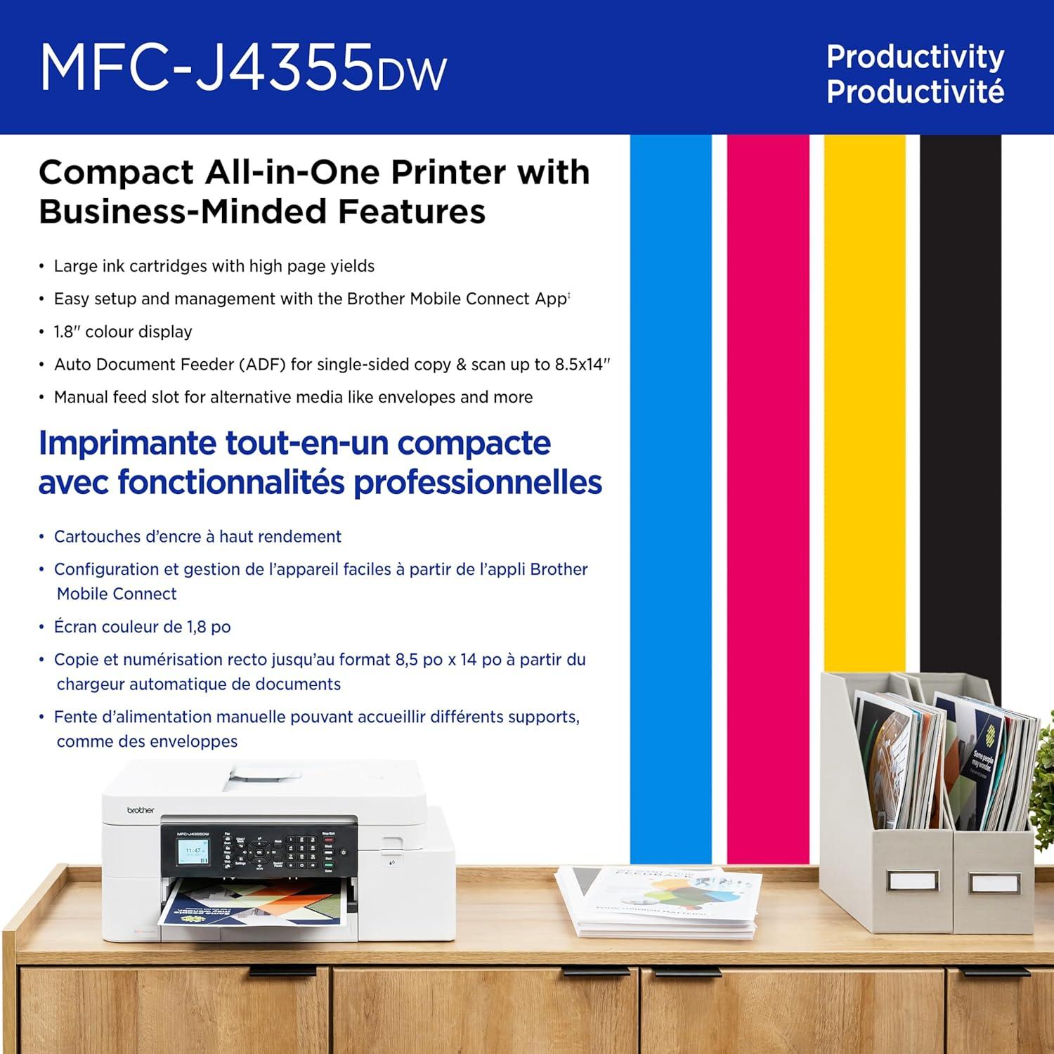 Impresora Multifuncional Brother MFC-J4355DW Inalámbrica Color