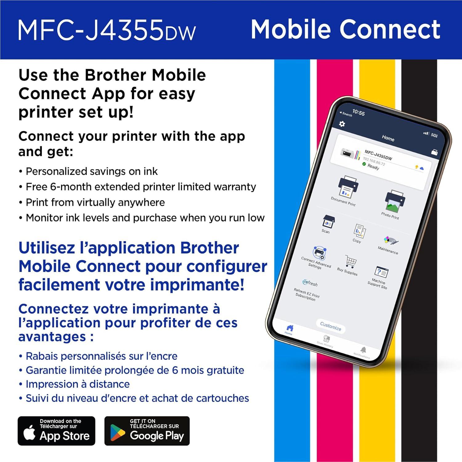 Impresora Multifuncional Brother MFC-J4355DW Inalámbrica Color