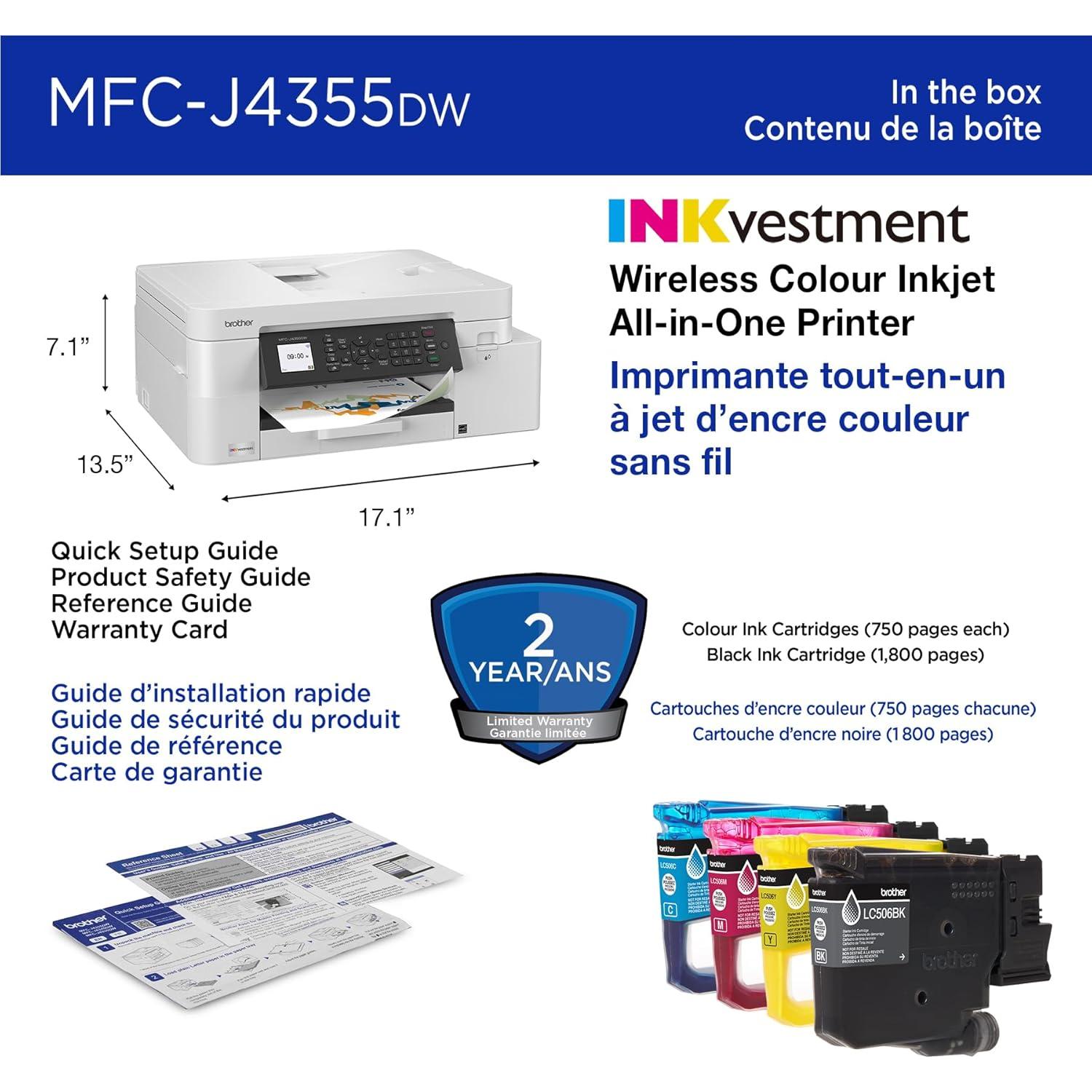 Impresora Multifuncional Brother MFC-J4355DW Inalámbrica Color