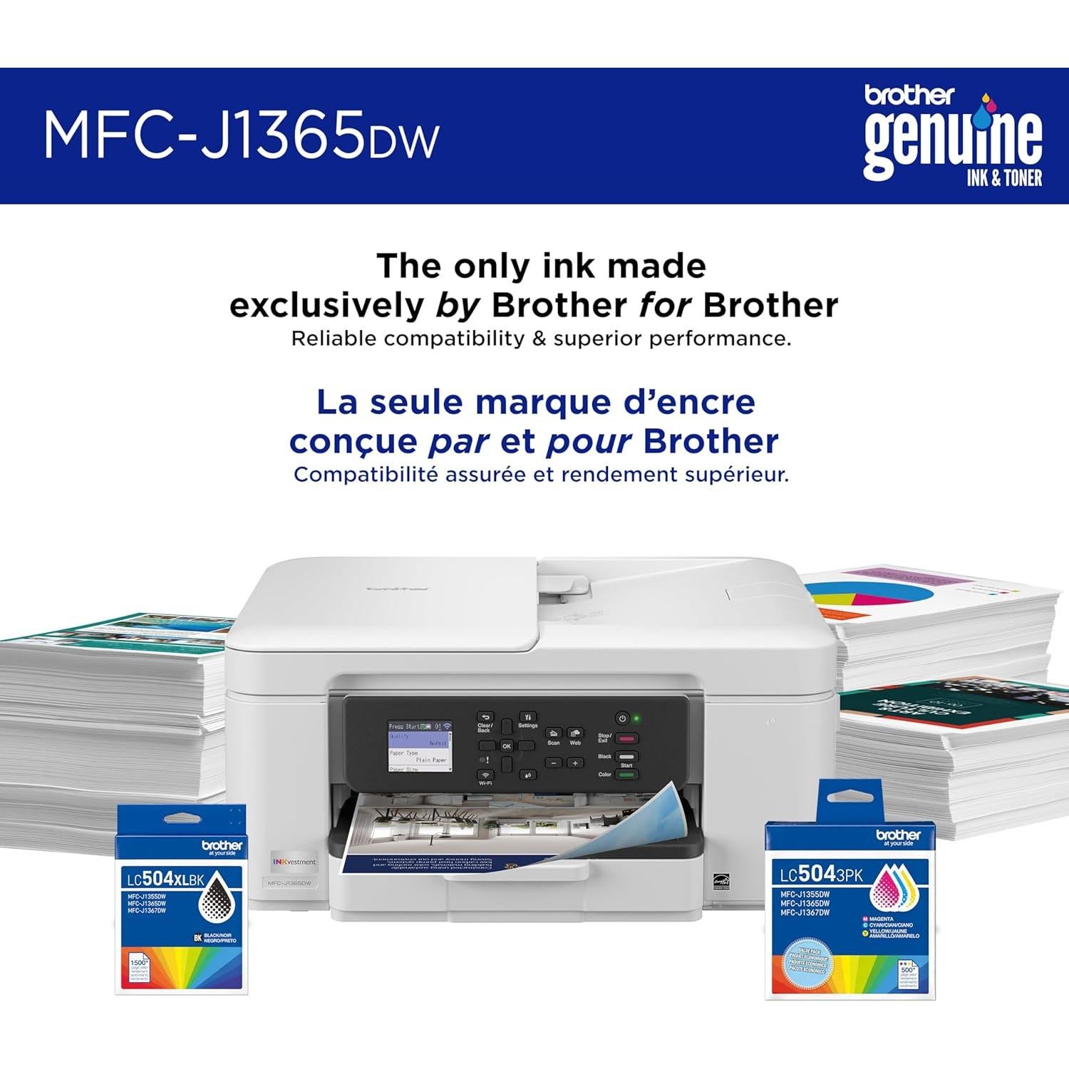 Impresora Multifuncional Brother MFC-J1365DW Inalámbrica Color