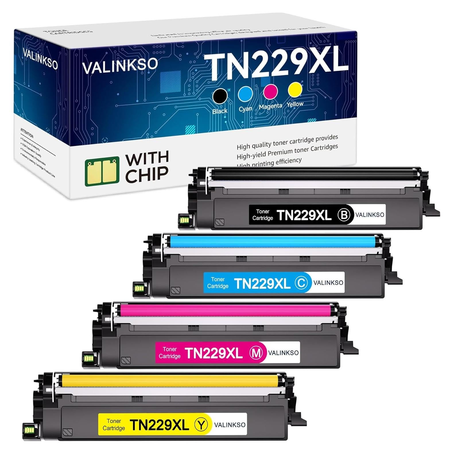 Cartucho de Tóner Valinkso TN229XL Compatible Brother - 4 Piezas