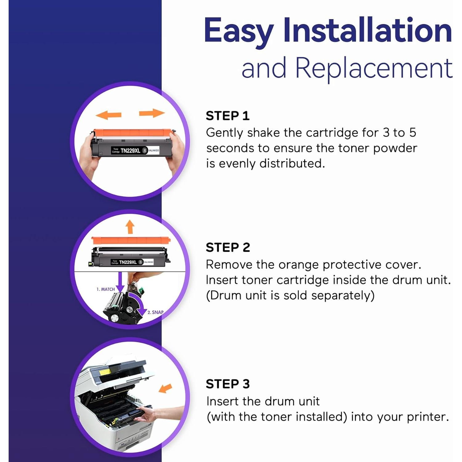 Cartucho de Tóner Valinkso TN229XL Compatible Brother - 4 Piezas