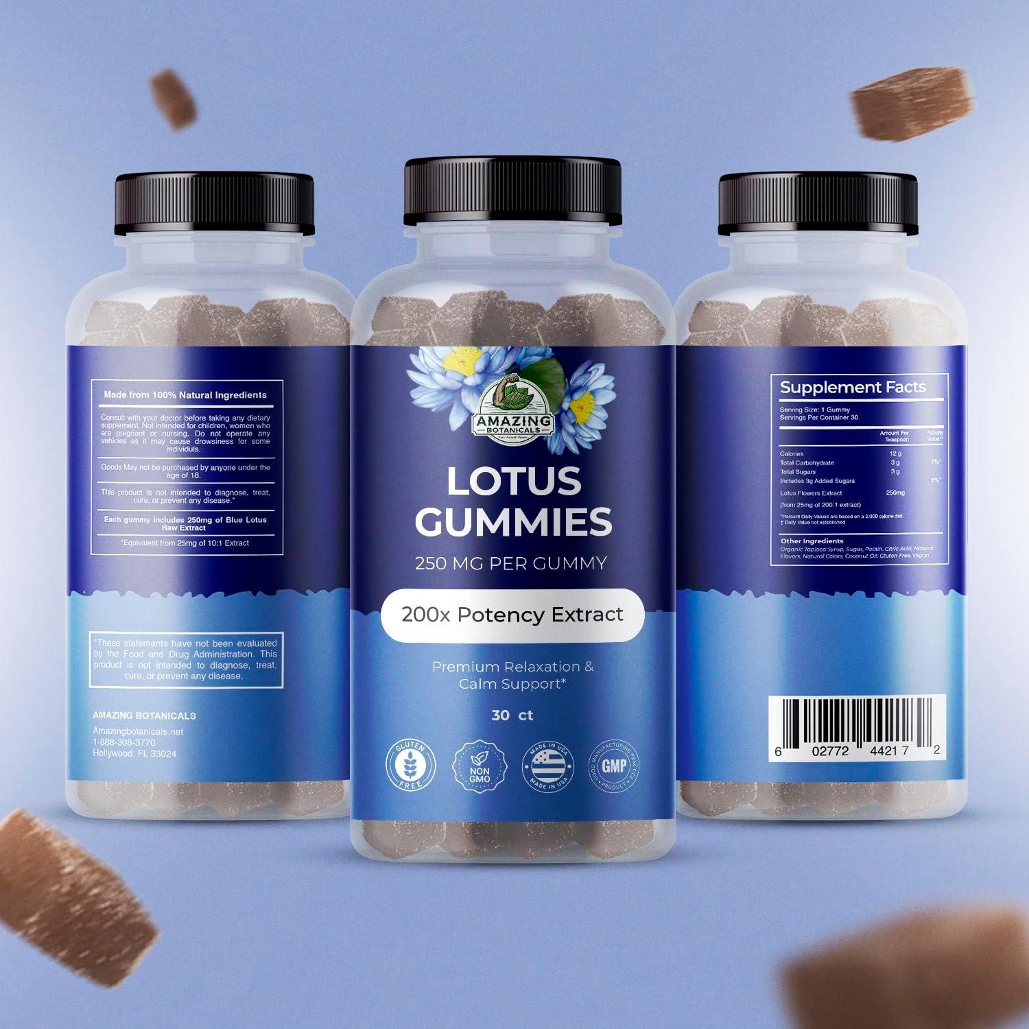 Gomitas de Flor de Loto Amazing Botanicals 250mg - 30 Unidades