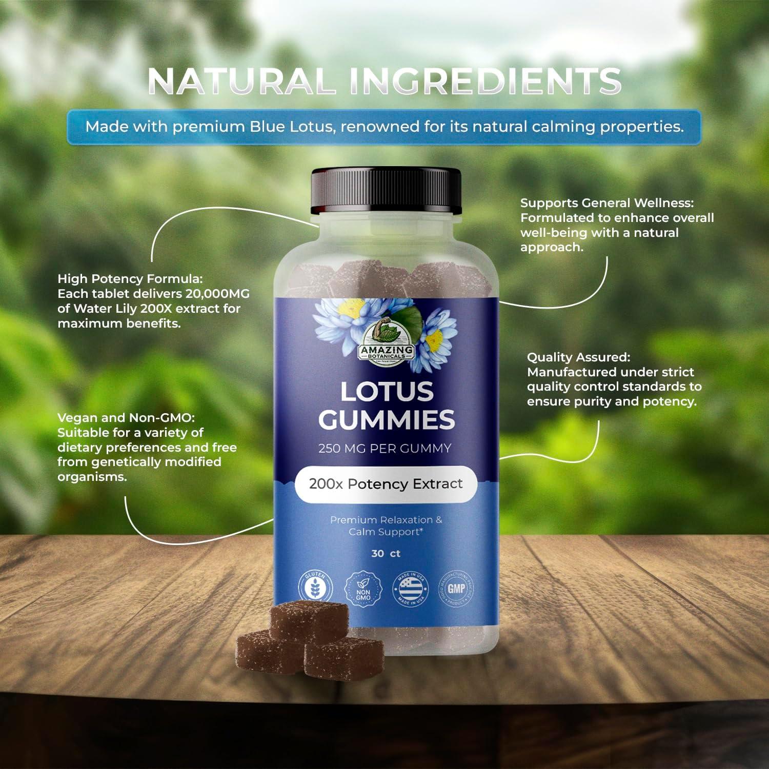 Gomitas de Flor de Loto Amazing Botanicals 250mg - 30 Unidades