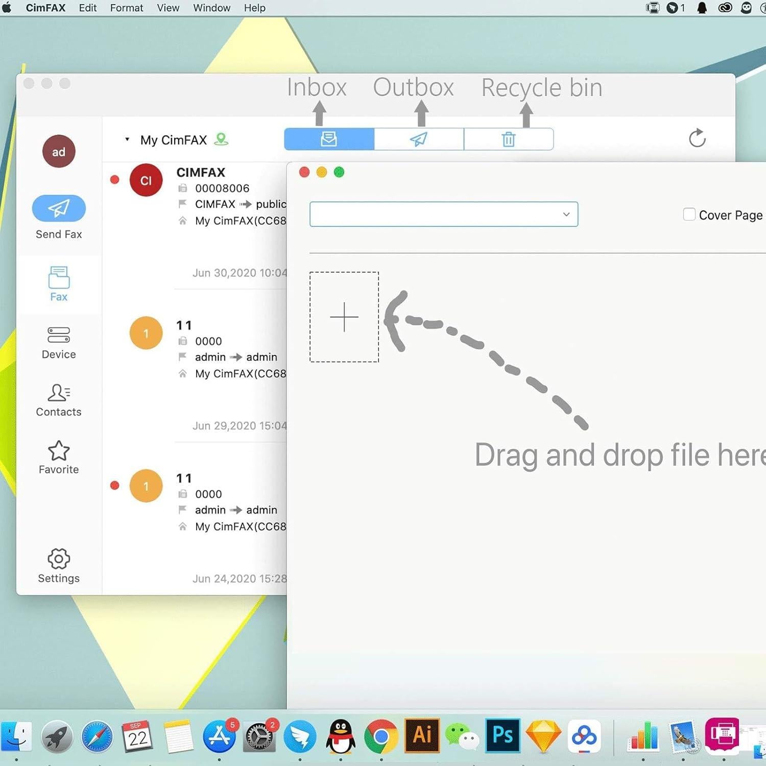 Servidor de Fax CimFAX CF-C2102 Sin Papel para Windows/Mac