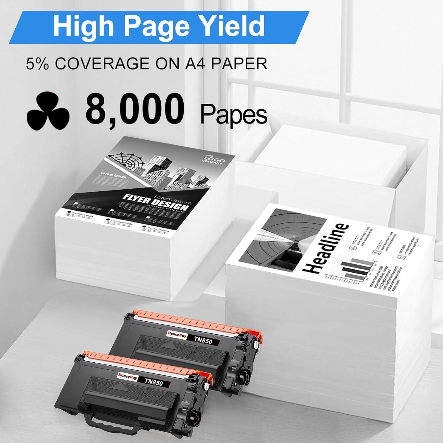 Cartucho de Tóner TN850 Alto Rendimiento HenceBuy - Paquete de 2