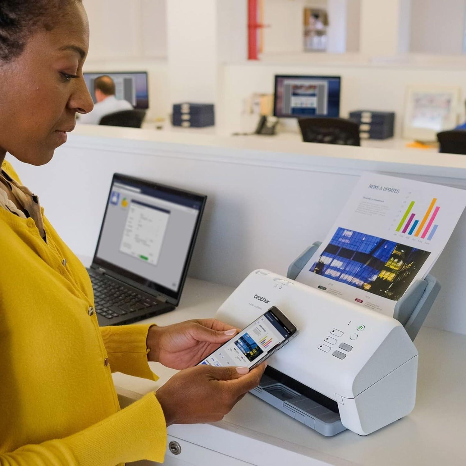 Escáner de Escritorio Brother ADS-4300N, 40ppm, Dúplex, Ethernet