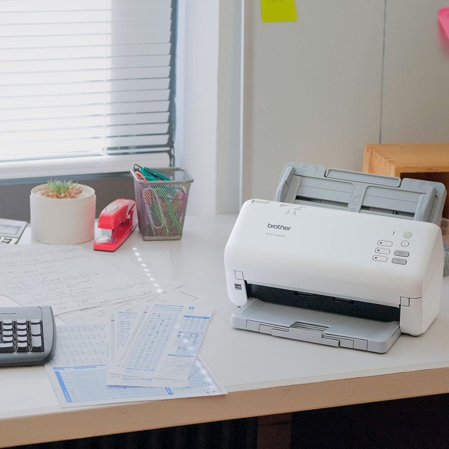 Escáner de Escritorio Brother ADS-4300N, 40ppm, Dúplex, Ethernet