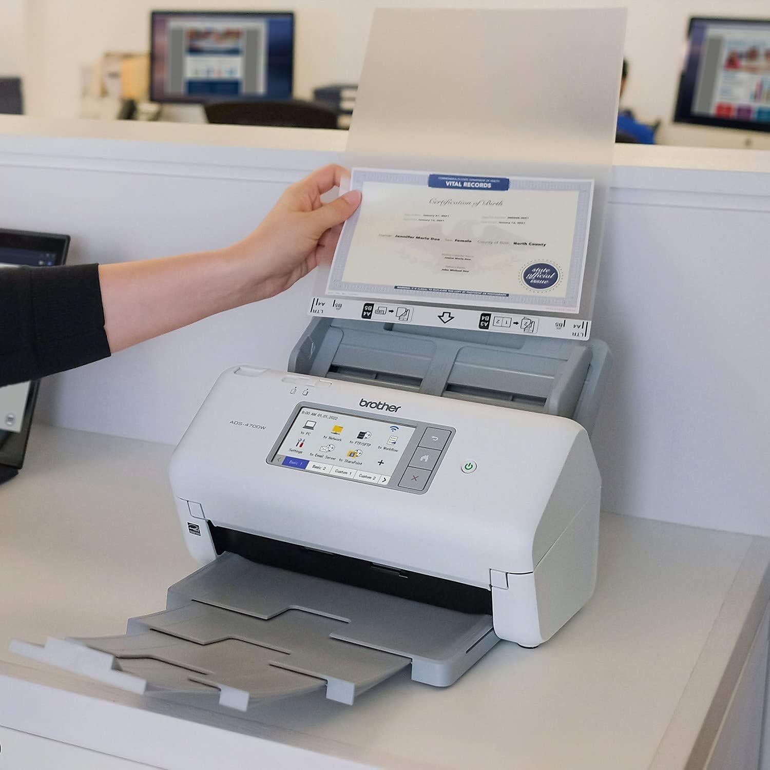 Escáner de escritorio Brother ADS-4700W 40ppm WiFi ADF 80pág