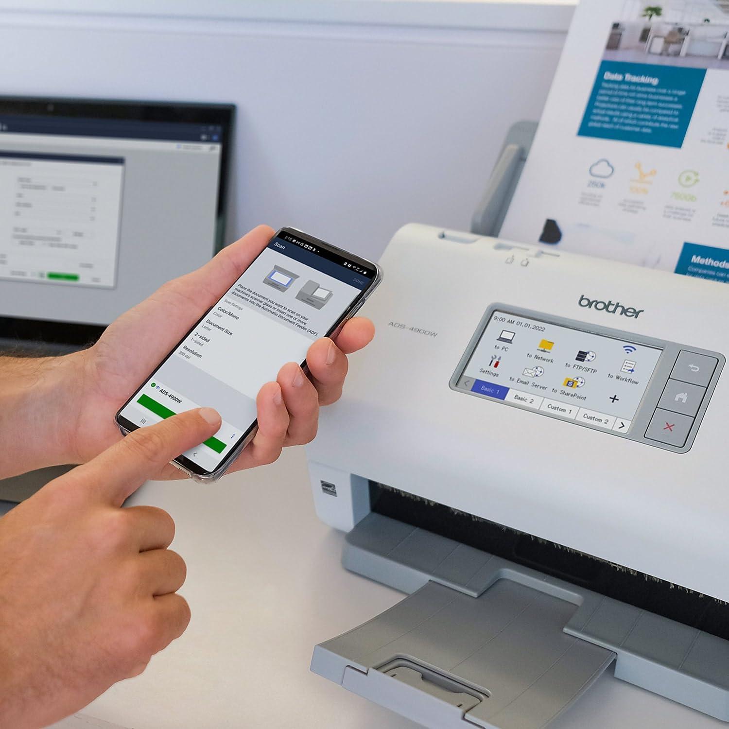 Escáner de Escritorio Brother ADS-4900W Dúplex Inalámbrico