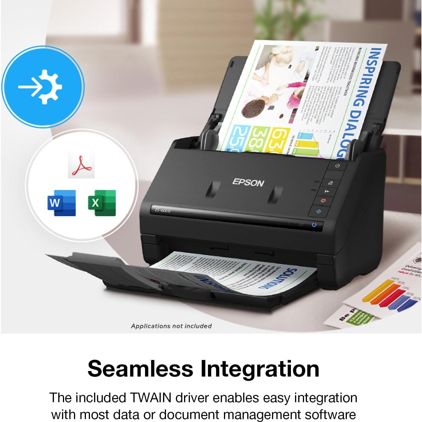 Escáner de Documentos Dúplex Epson WorkForce ES-400 II ADF