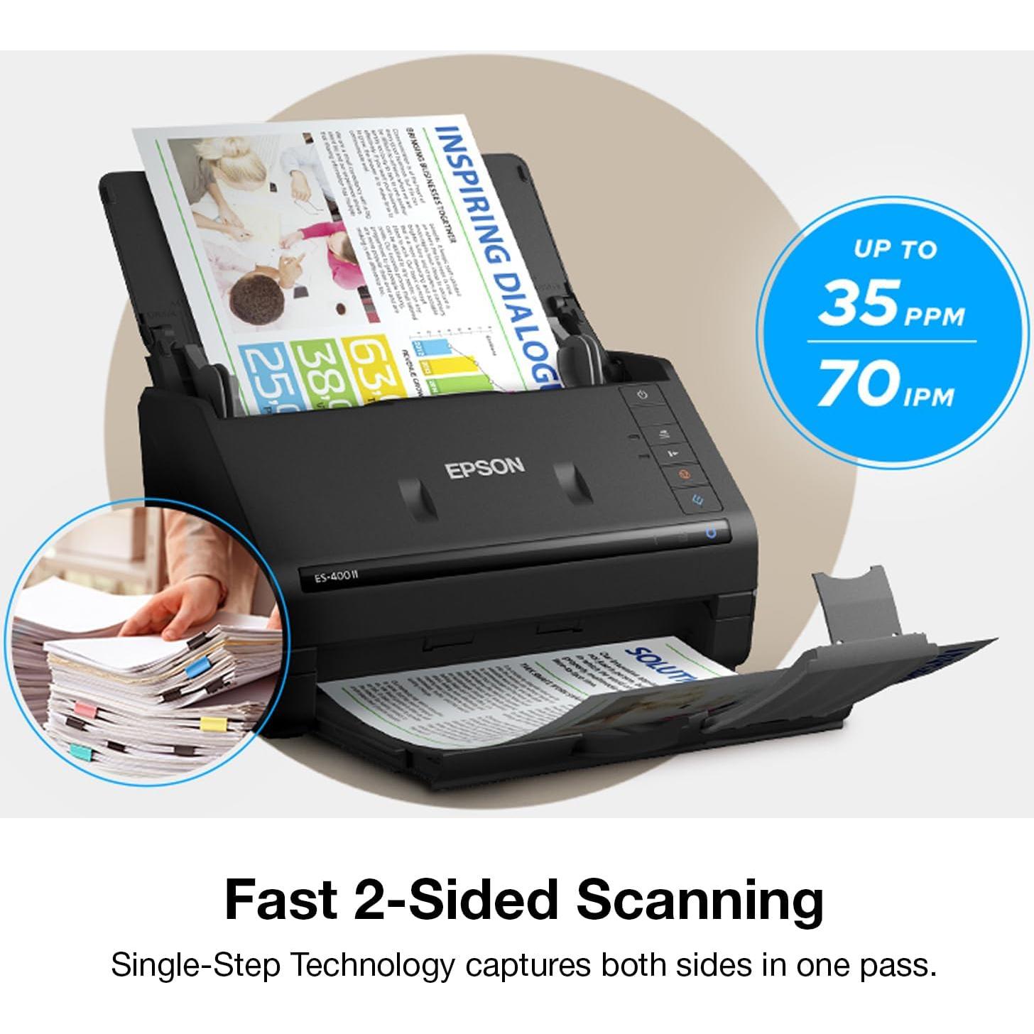 Escáner de Documentos Dúplex Epson WorkForce ES-400 II ADF