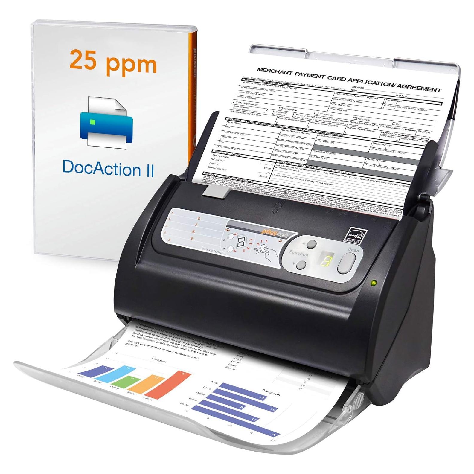 Escáner de Documentos Plustek PS186 ADF 50 Páginas