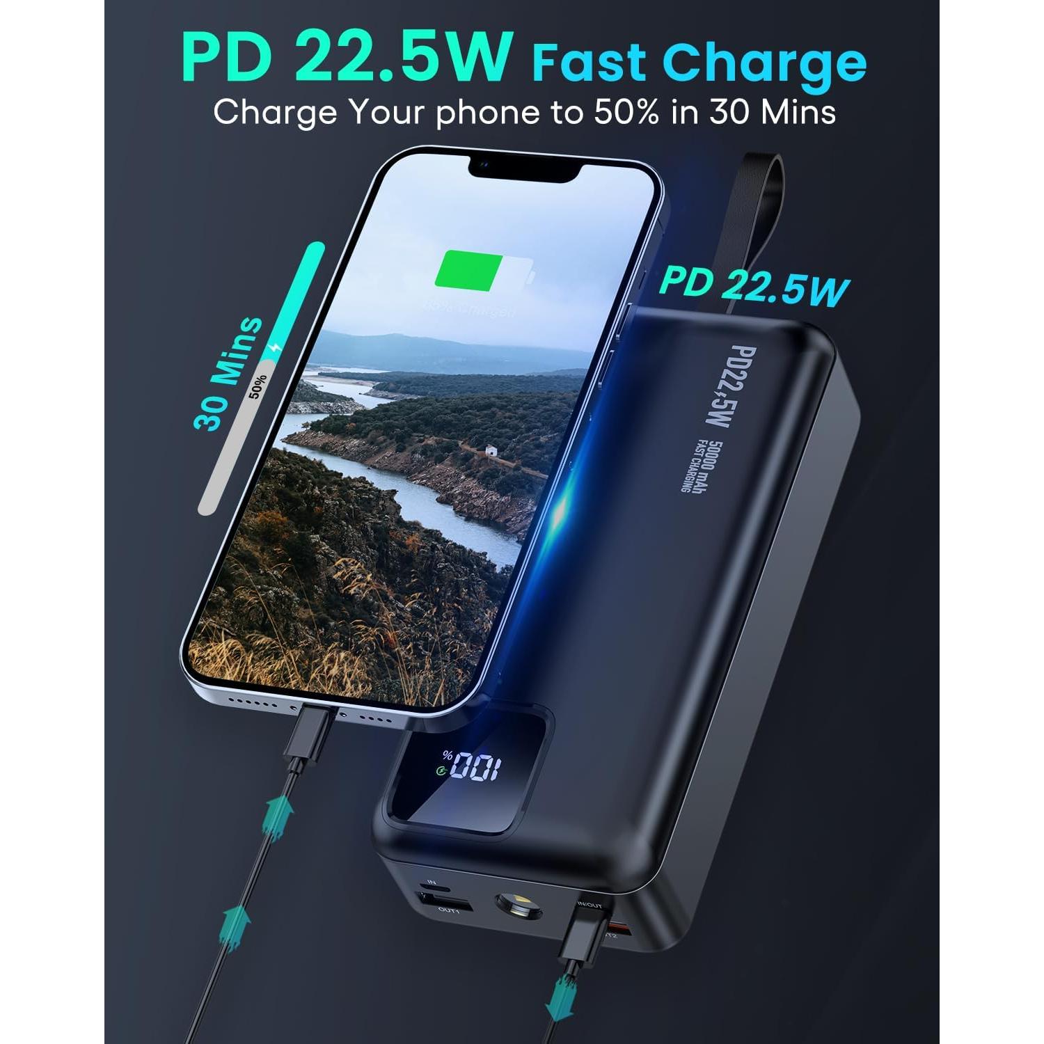 Banco de Energía DONG GUANG 50000mAh Carga Rápida USB-C