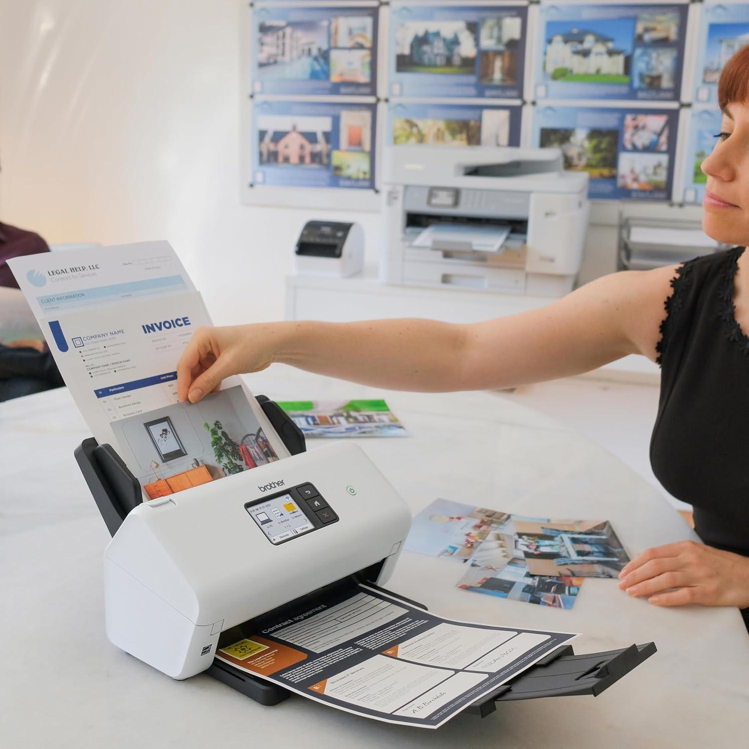 Escáner de Escritorio Inalámbrico Brother ADS-3350W 40ppm