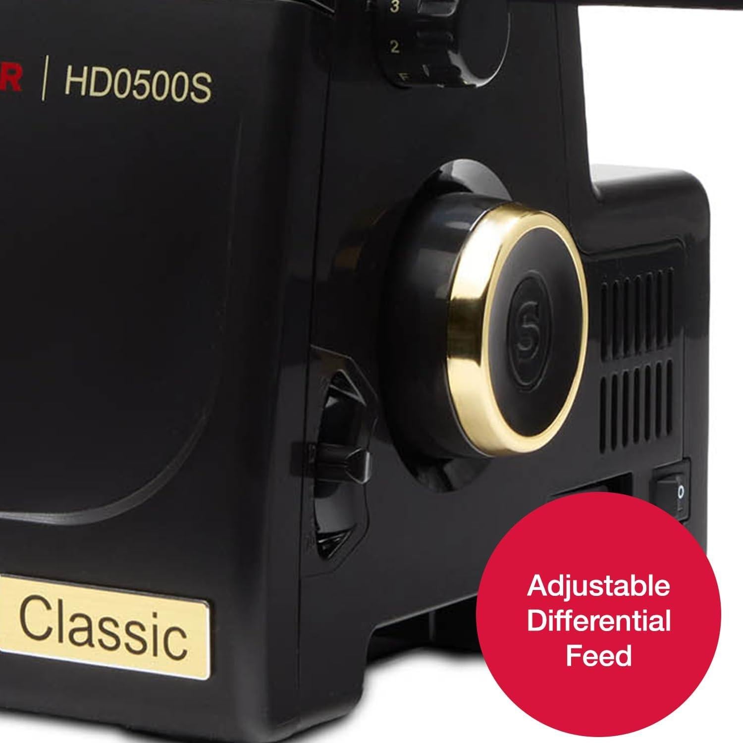 Máquina de Coser Overlock SINGER HD0500S 2/3/4 Hilos 1300 PPM