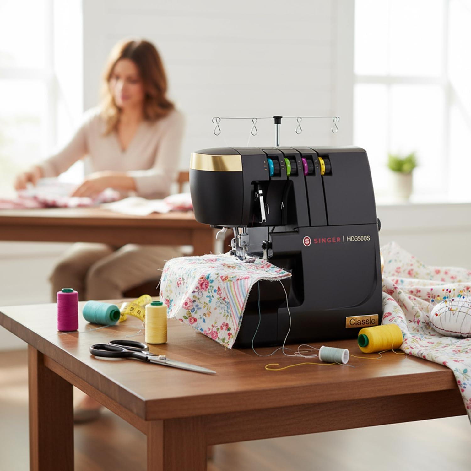 Máquina de Coser Overlock SINGER HD0500S 2/3/4 Hilos 1300 PPM