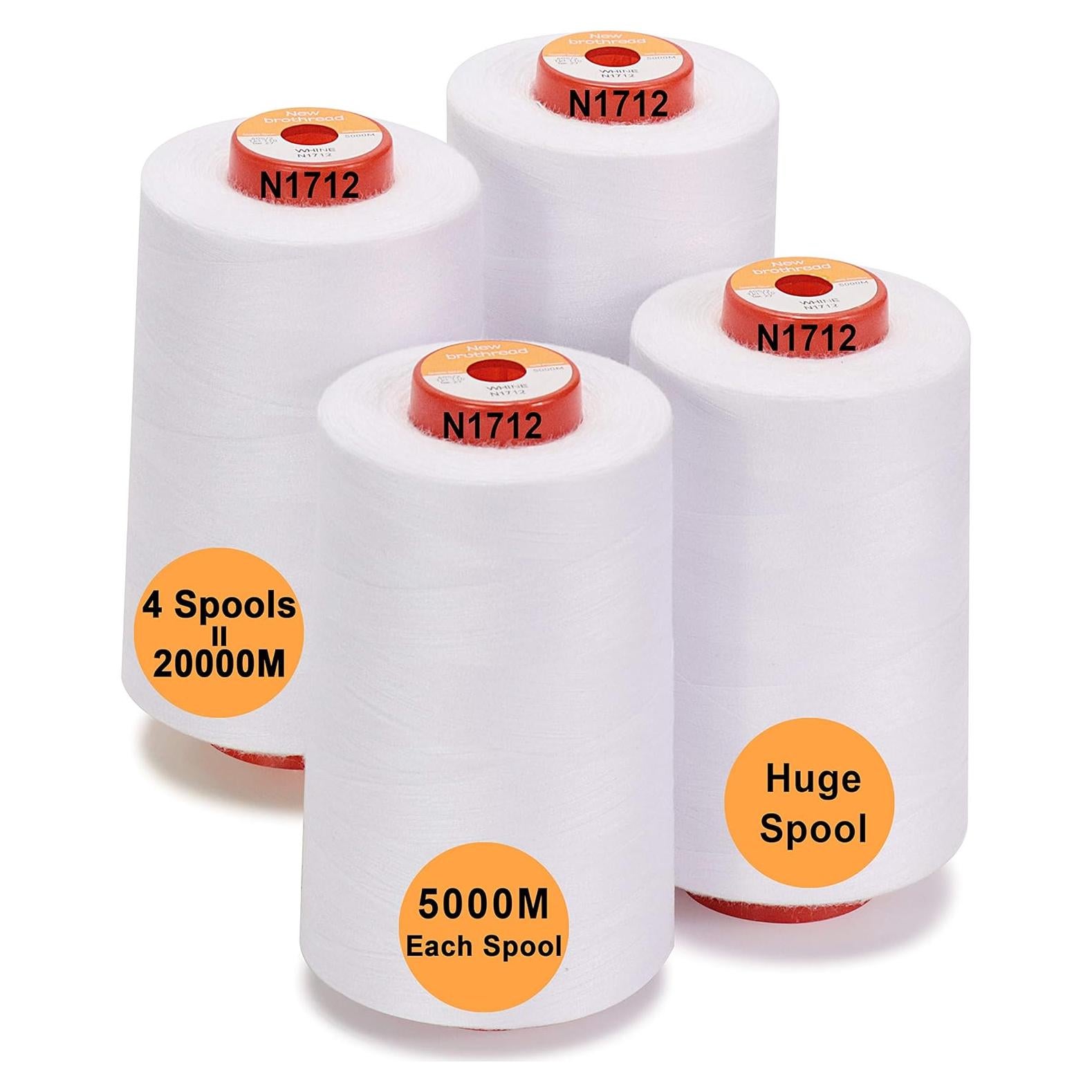 Hilo de Poliester New brothread 4 Conos 20000m Blanco 40S/2