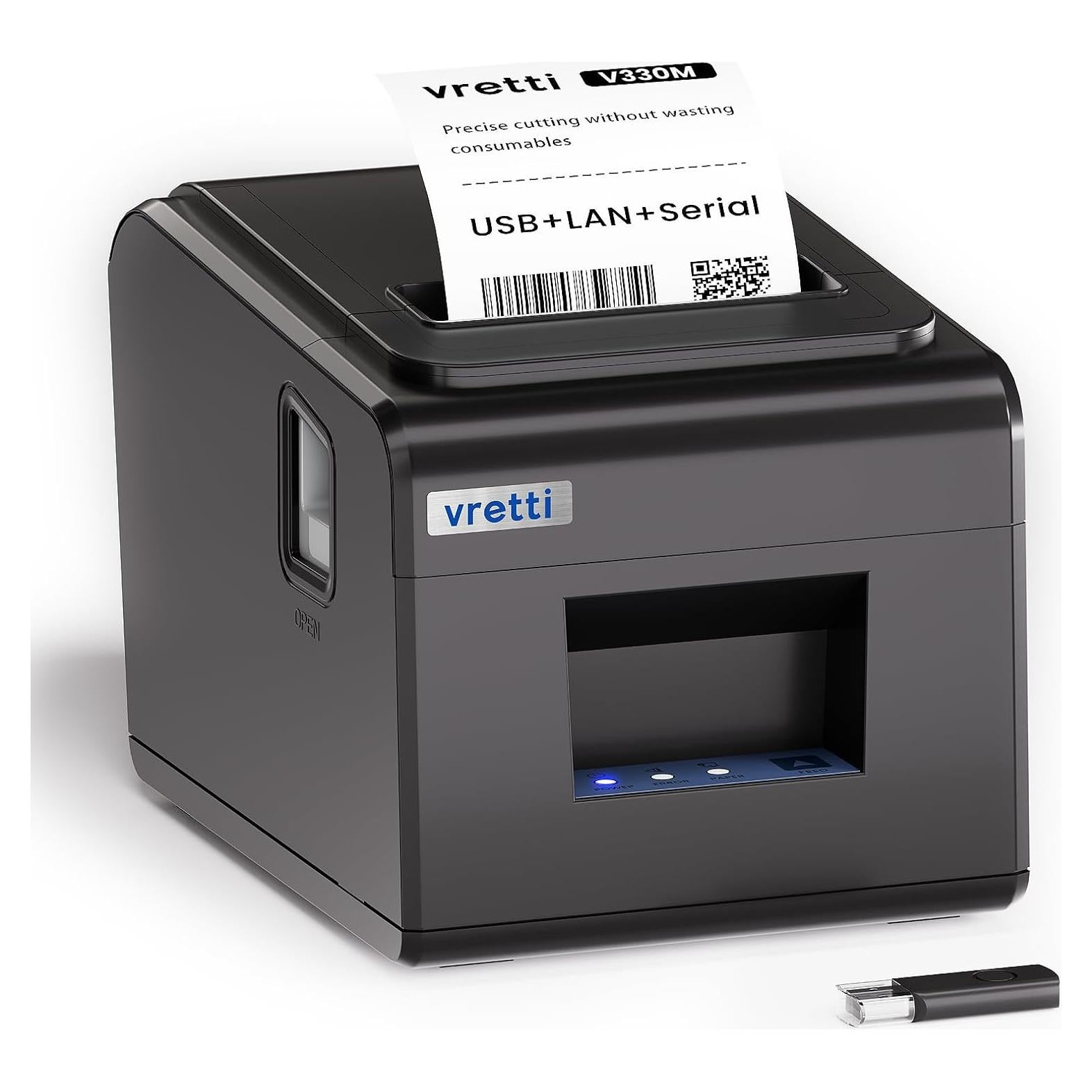 Impresora Térmica de Recibos VRETTI 80mm USB Serial LAN