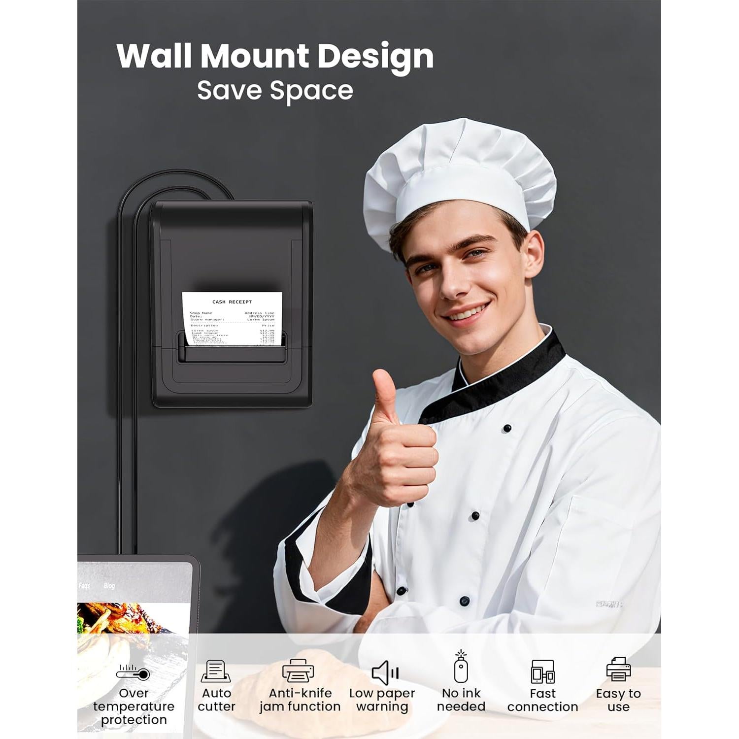 Impresora Térmica de Recibos VRETTI 80mm USB Serial LAN