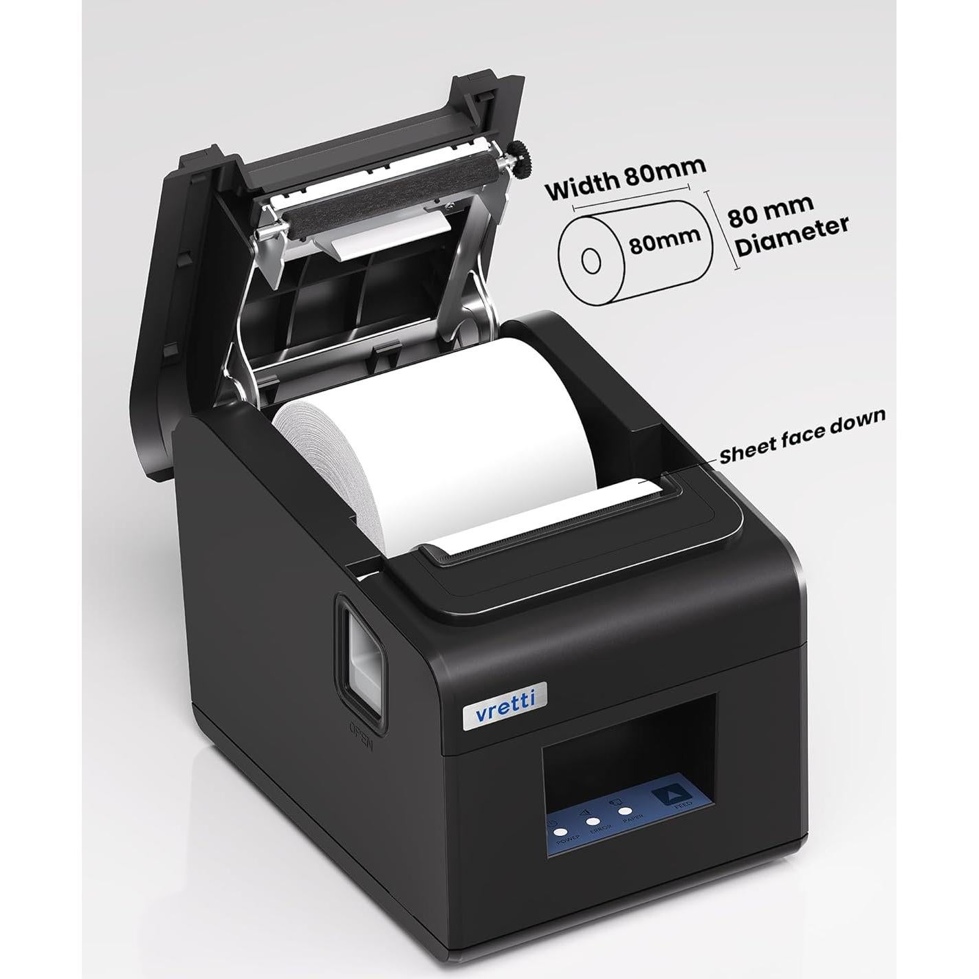 Impresora Térmica de Recibos VRETTI 80mm USB Serial LAN