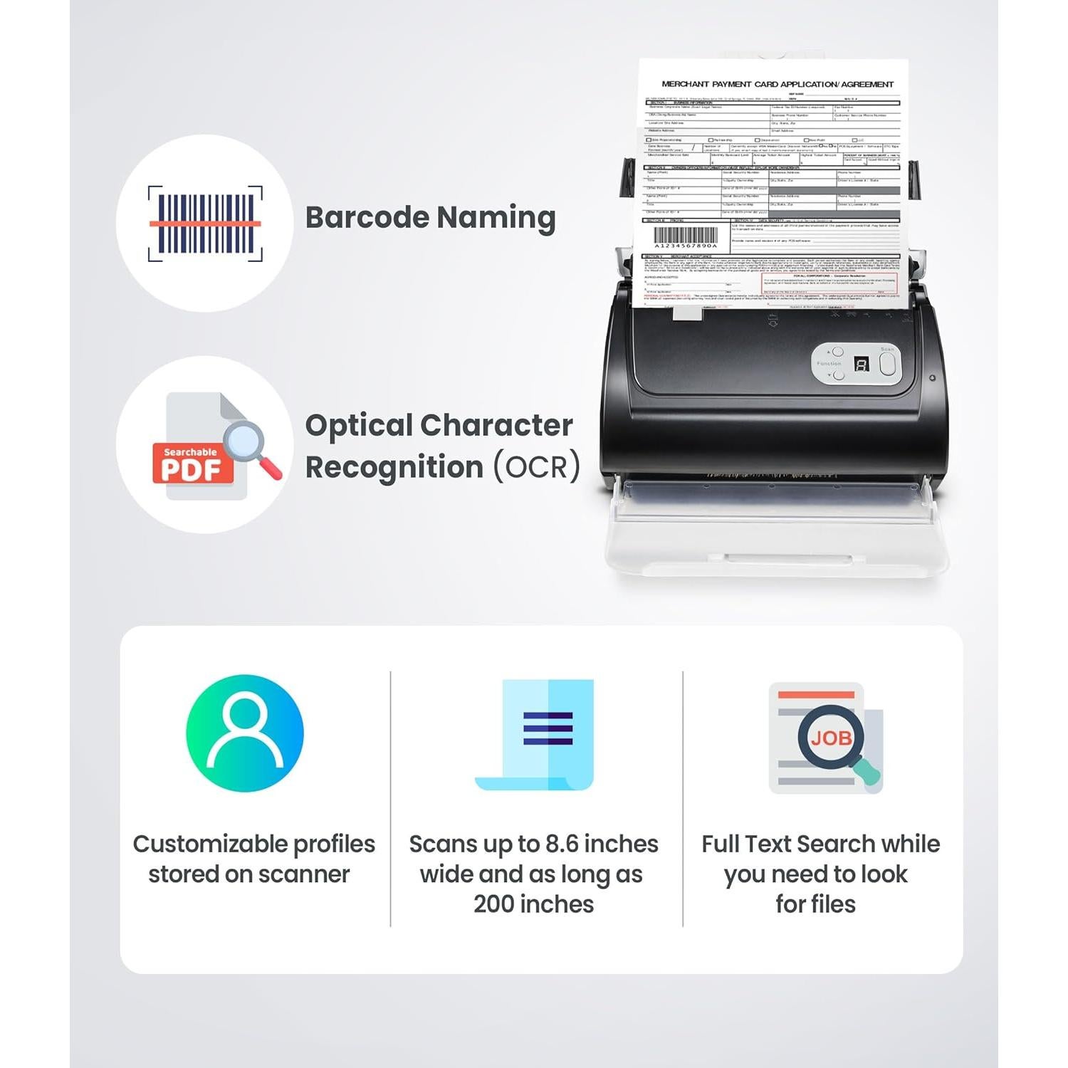 Escáner Doble Cara Plustek PS188 ADF 30 Páginas por Minuto