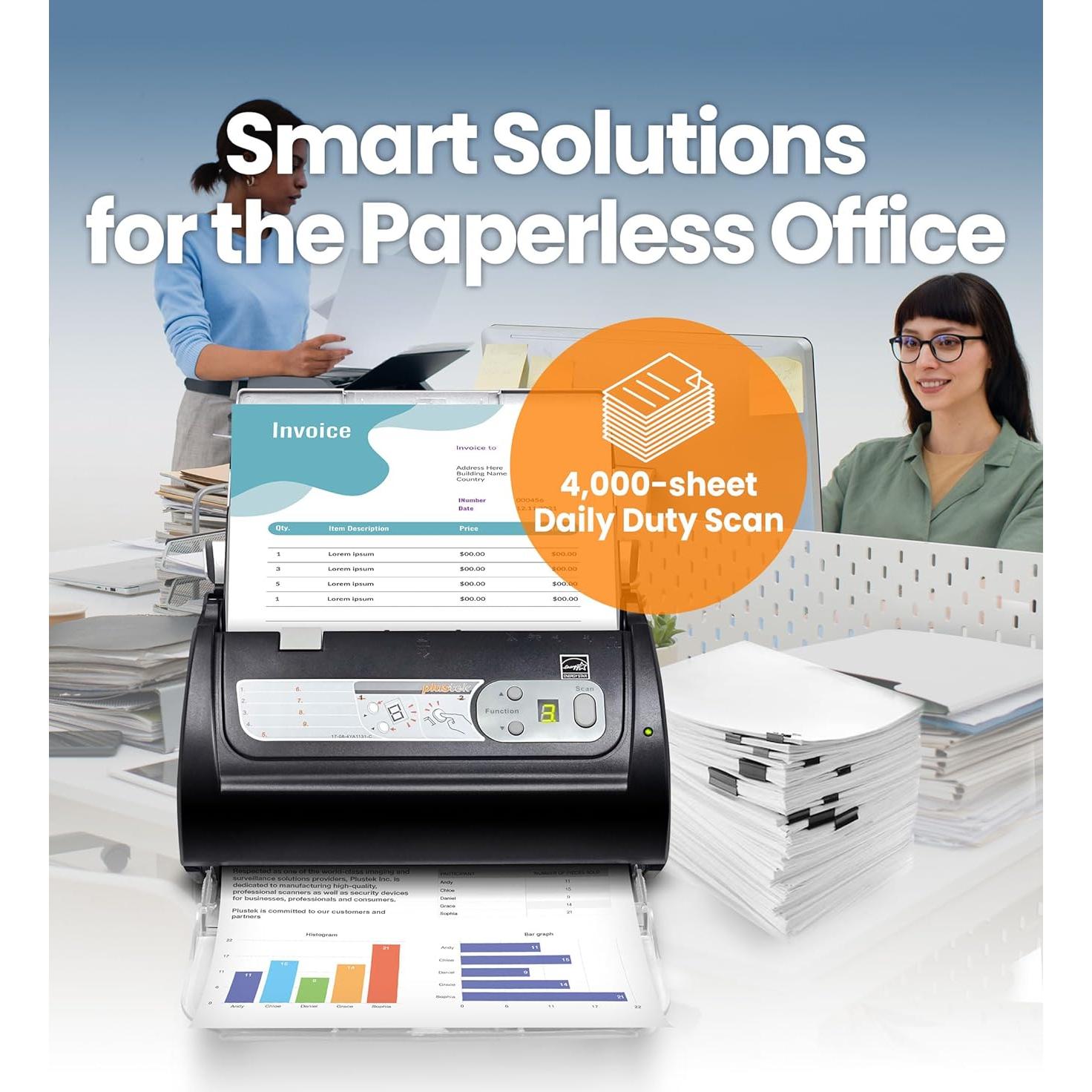 Escáner Doble Cara Plustek PS188 ADF 30 Páginas por Minuto