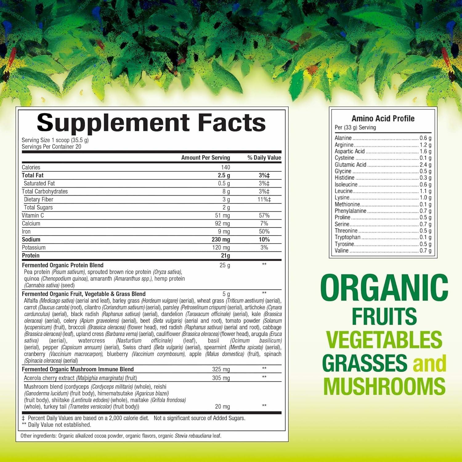 Suplemento Vegano de Proteína y Verduras Fermentadas 0.72 kg - Factores Naturales