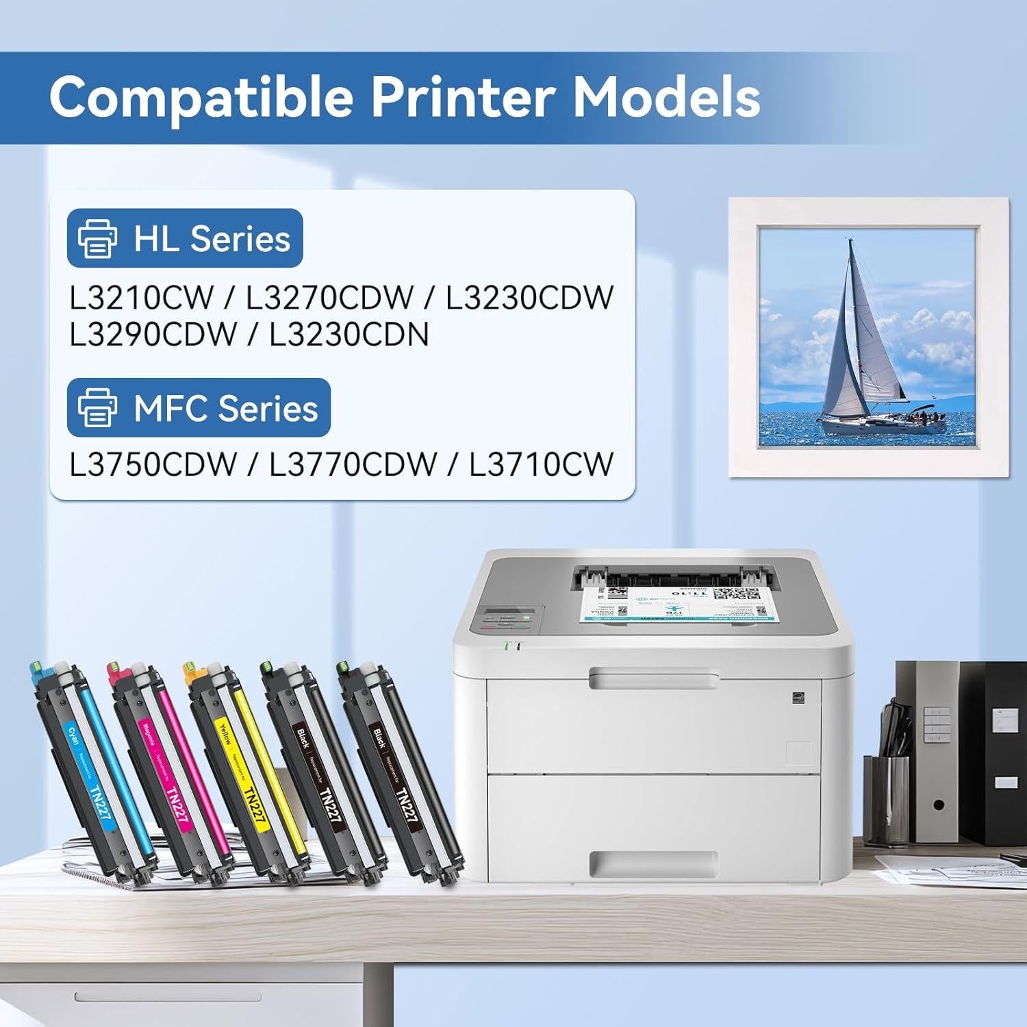 Cartucho de Tóner MYTONER TN227 Compatible Brother TN-227BK/C/M/Y - 5 Paquete