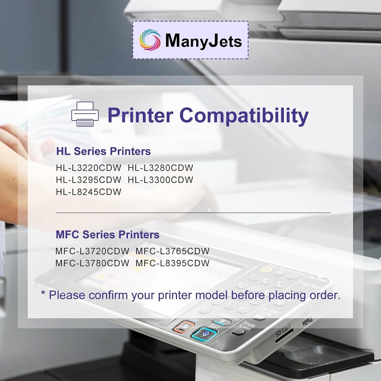 Paquete de 4 Unidades de Tambor DR229CL ManyJets Compatible