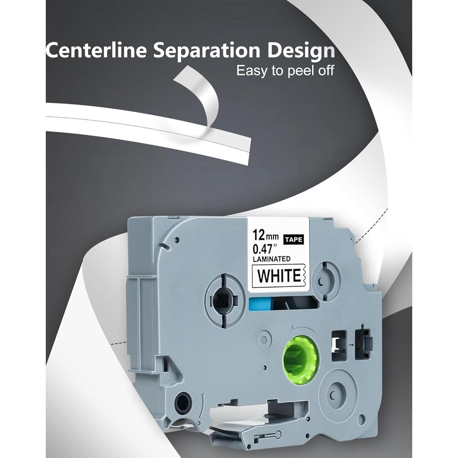 Cinta de Etiquetadora Brother TZe-231 12mm Negra sobre Blanca - 4 Unidades