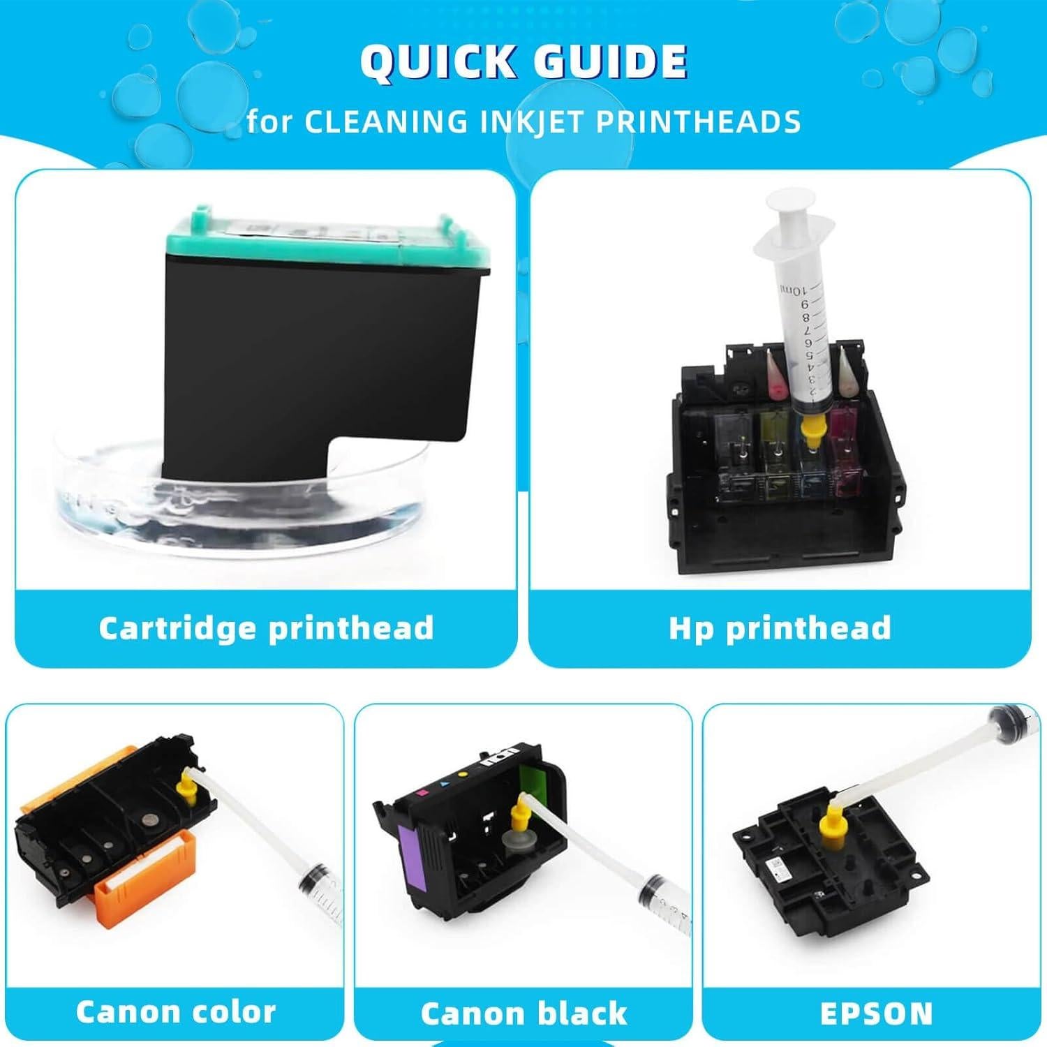 Kit de limpieza de cabezales de impresión Spaceink 200mL para Epson, HP, Canon, Brother