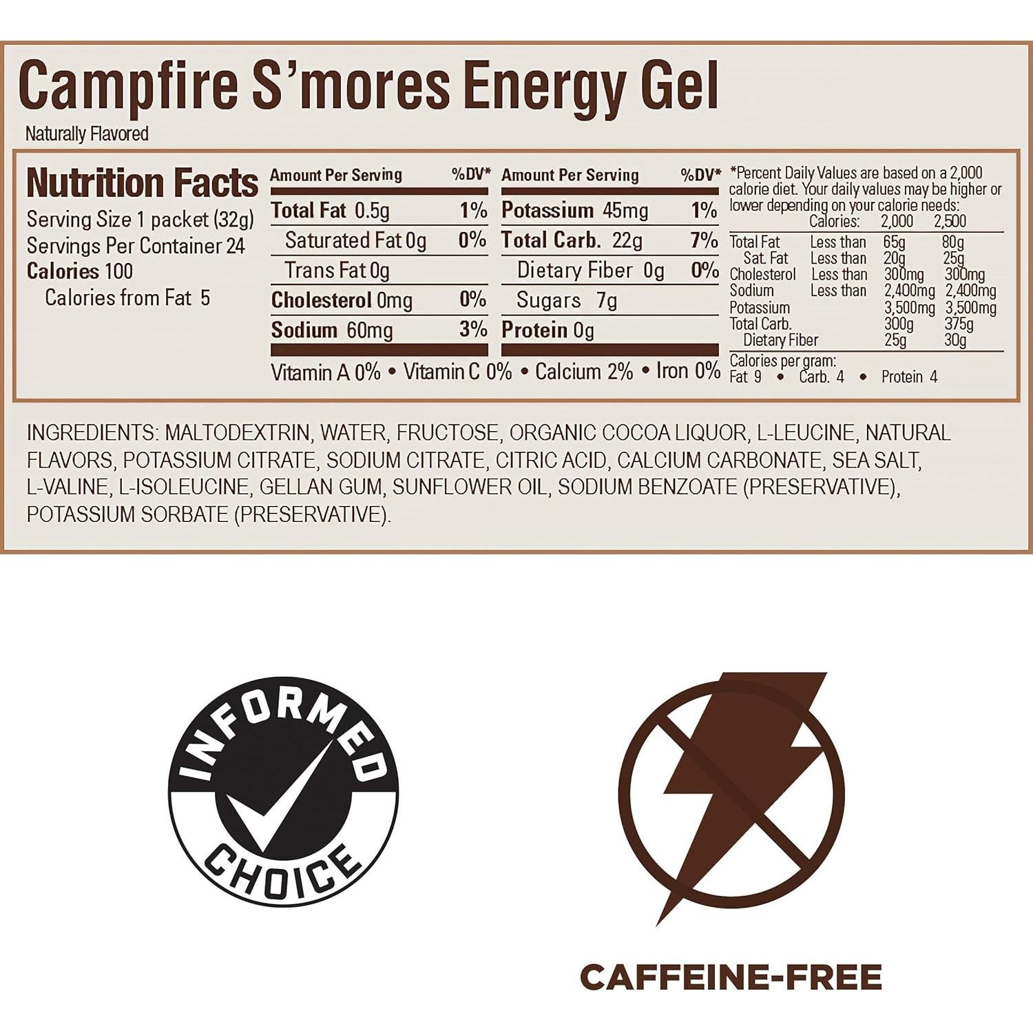Gel Energético GU S'Mores de Fogata Vegano 24 Unidades