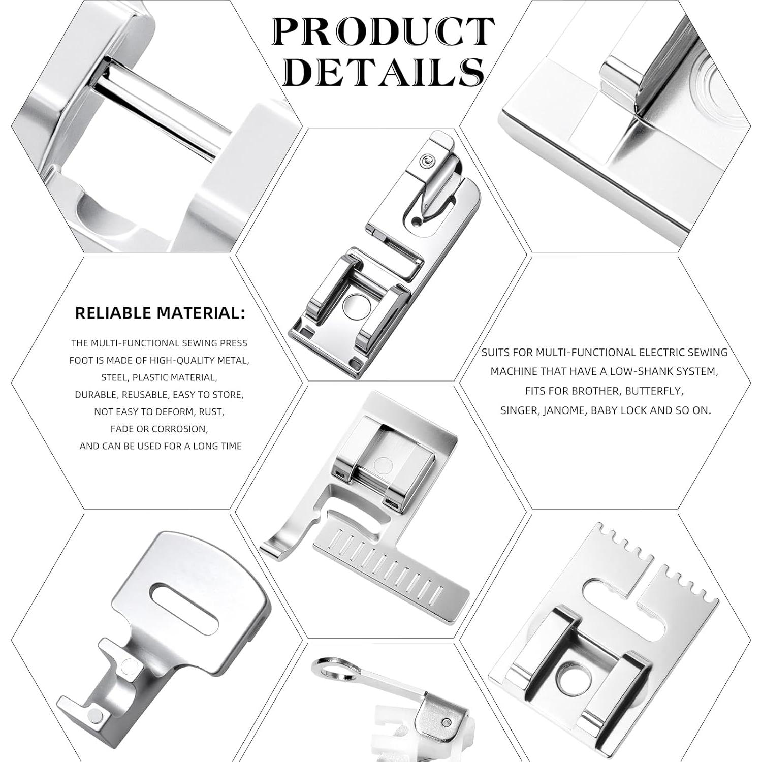 Juego de 16 Piezas de Patas de Prensatelas Cynailli