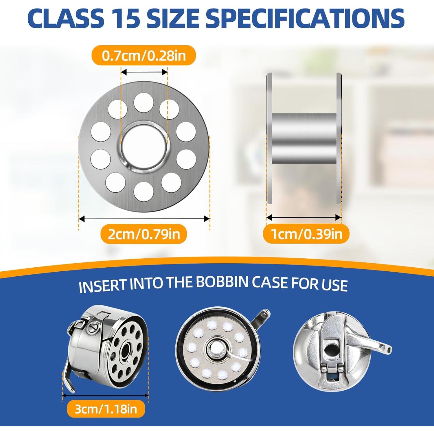 29 Bobinas de Metal Clase 15 para Máquina de Coser - Compatible con Singer, Brother, Janome