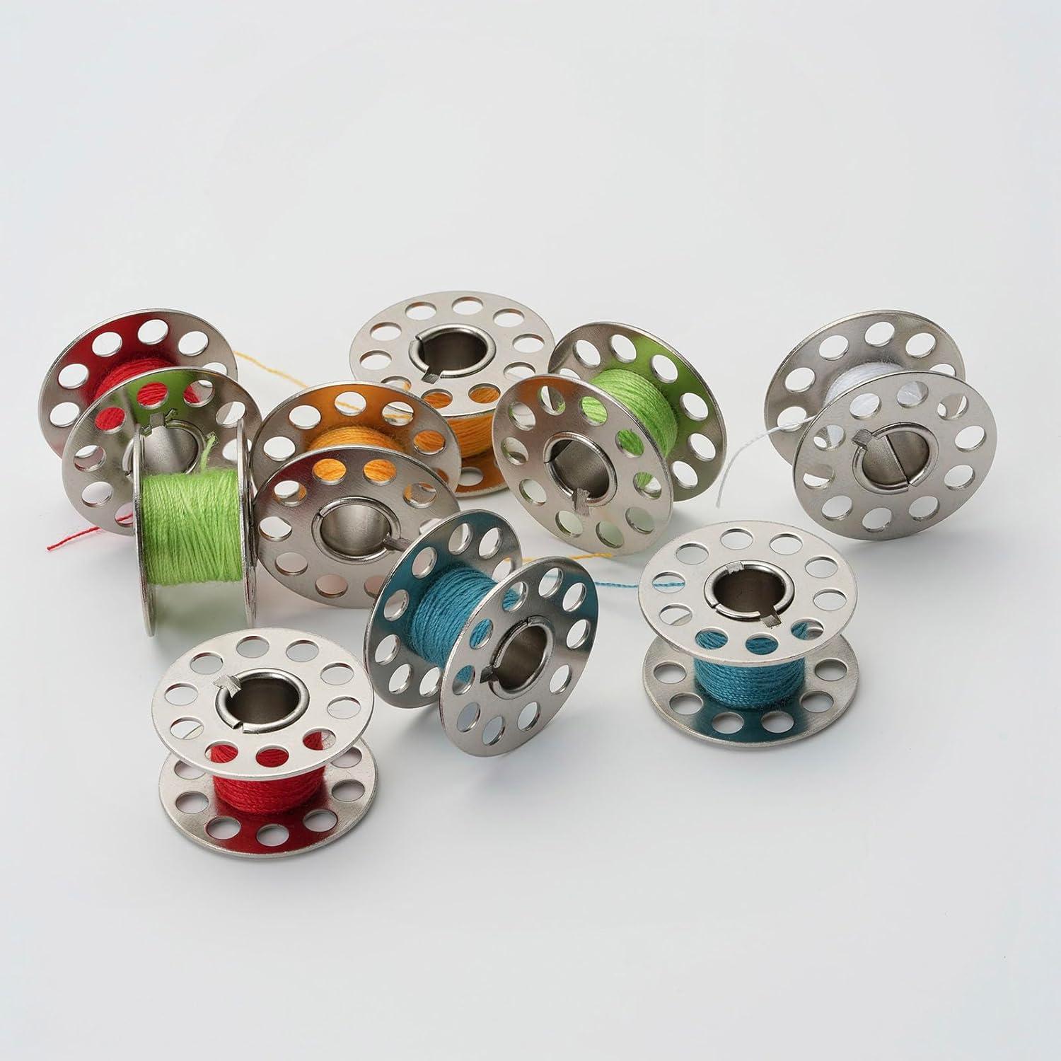 56 Bobinas de Metal Janifay para Máquina de Coser - 2 Cajas