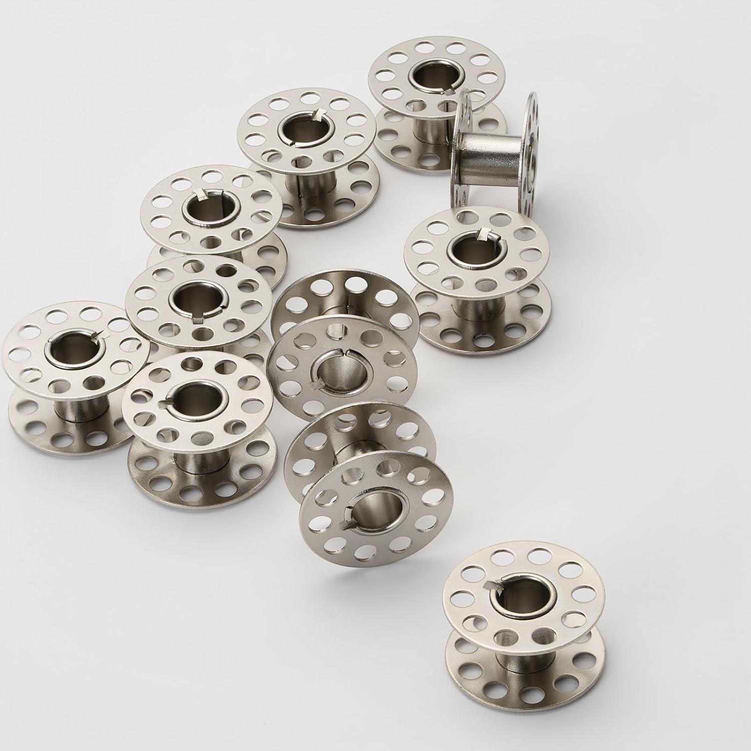 56 Bobinas de Metal Janifay para Máquina de Coser - 2 Cajas