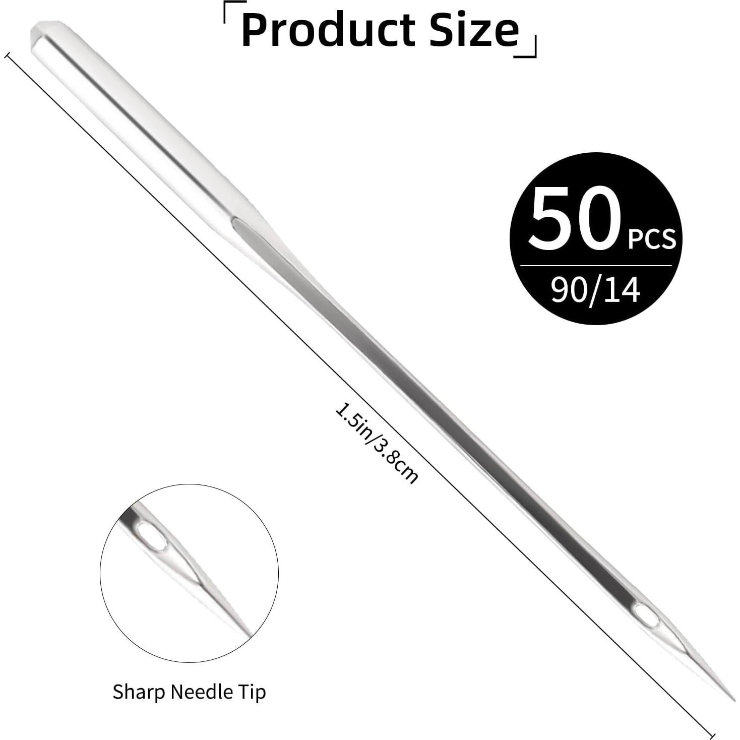 50 Agujas de Máquina de Coser Universales 90/14 Motroce