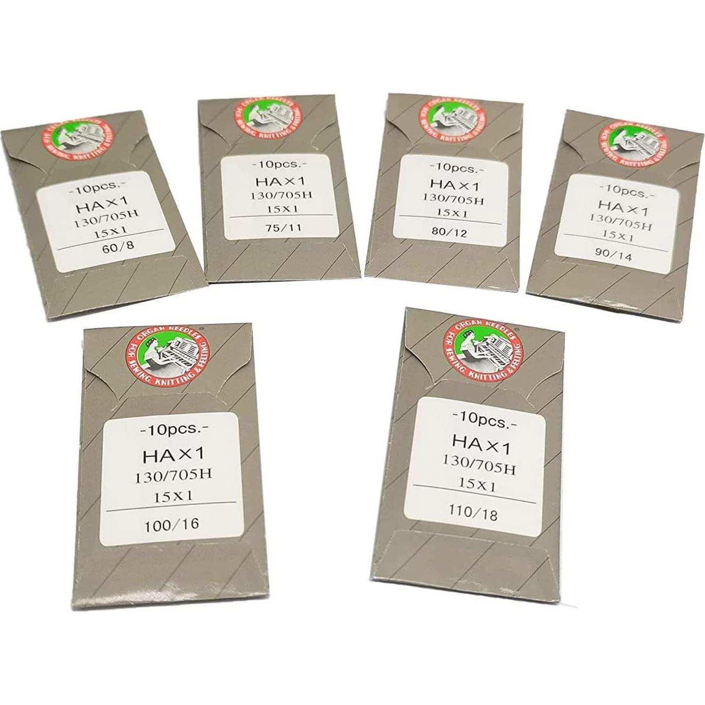 Agujas de máquina de coser Bequilter Organ 60pcs 15X1 HAX1